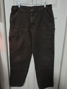 Vintage Carhartt Double Knee Pants B136 DKB Dark Brown 38x32